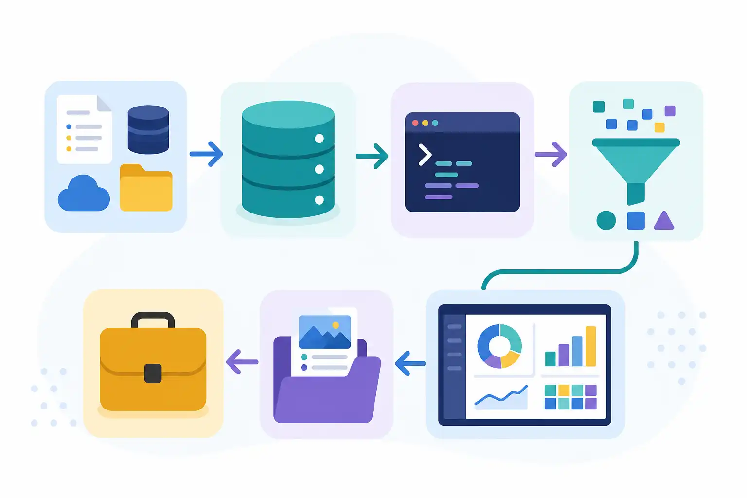 Infografik zu Power BI und SQL lernen für den Quereinstieg: So startest du in die Datenanalyse (KI-generiert)